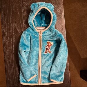 NWOT Hershey Park Toddler Hershey Bar Sherpa Hooded Zip Jacket (fits like 2T)